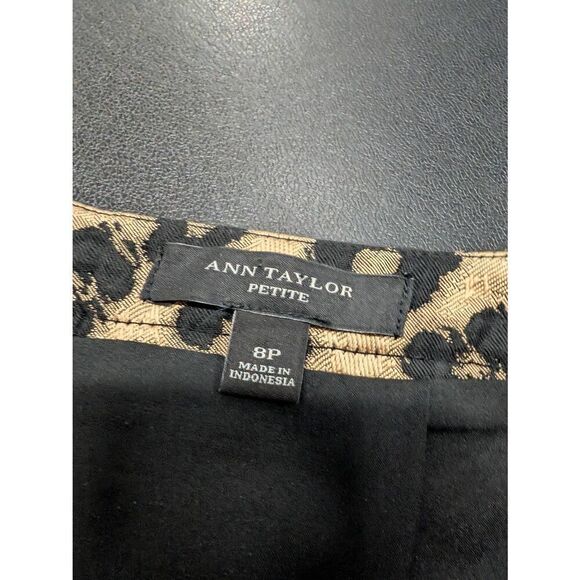 Ann Taylor Skirt Brown Black Cheetah Pencil Straight Career Women 8 Petite - Picture 3 of 4